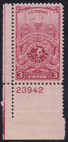 # 979 (1948) American Turner's - Plt sgl, LL #23942, MNH