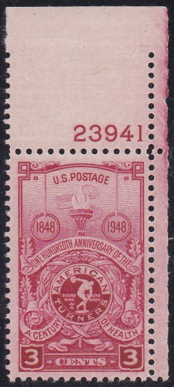 # 979 (1948) American Turner's - Plt sgl, UR #23941, MNH