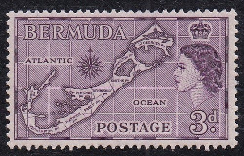 Bermuda # 148 (1953) Map - Sgl, MLH