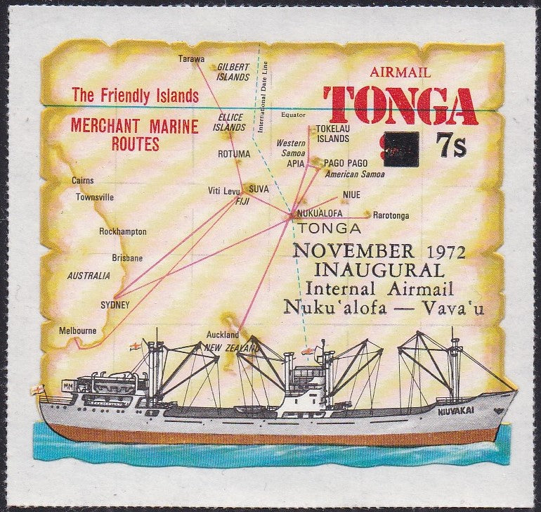 Tonga # C124 (1972) Ship & Map - Sgl, MNH