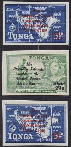 Tonga # C34 - C36 (1967) Peace Corps - Sgls, Set/3, MLH