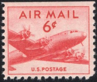 # C39a (1949) DC-4 Skymaster, Wet print - Bklt sgl, MNH