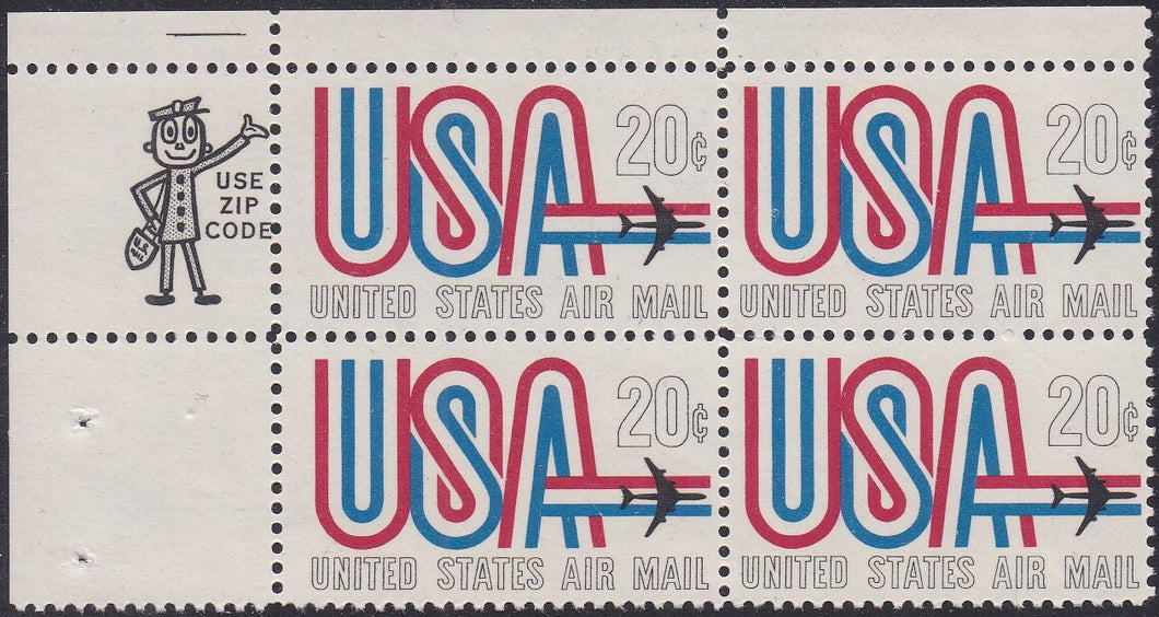 # C75 (1968) USA & Jet - Mr Zip, BK/4, UL, MNH