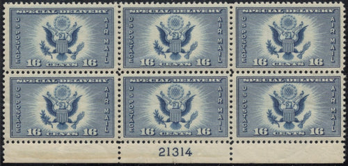 CE1 (1934) Air Post Special Delivery - PB/6, B #21314, MNH