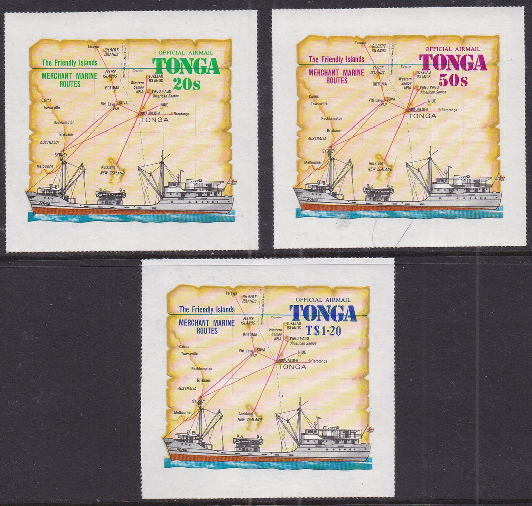 Tonga # CO55-CO57 (1972) Ship & Map - Sgls, Set/3, MLH