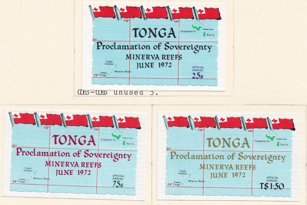 Tonga # CO63-CO65 (1972) Island Sovereignty - Sgls, Set/3, MLH