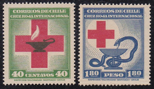 Chile # 238-39 (1944) Red Cross - Sgls, Set/2, MNH