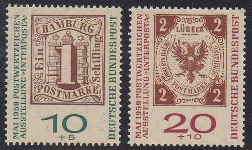 Germany # B366a-67a (1959) Interposta Philatelic Expo - Sgls, Set/2, MH