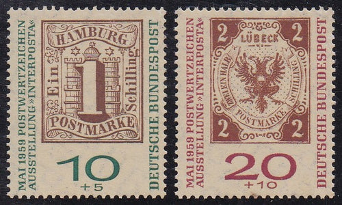 Germany # B366a-67a (1959) Interposta Philatelic Expo - Sgls, Set/2, MNH