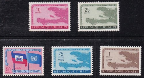 Haiti # 440-41, C133-35 (1958) Map of Haiti, Flags - Sgls, Set/5, MNH, MH