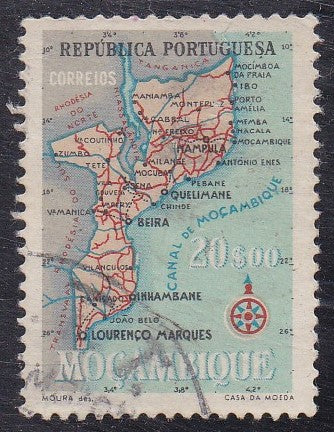 Mozambique # 394 (1954) Map - Sgl, Used