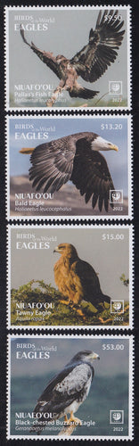 Niuafo'ou (2022) Birds of the World, Eagles - Sgls, Set/4, MNH