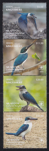 Niuafo'ou (2023) Birds of the World, Kingfisher - Strip/4, MNH