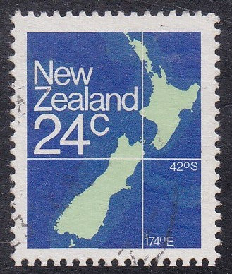 New Zealand # 649a (1977) Map - Sgl, Used