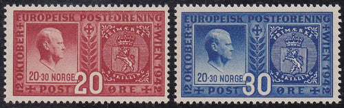 Norway # 253-54 (1942) Stamps on Stamp - Sgls, Set/2, MNH