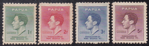 Papua New Guinea # 118-21 (1937) George VI - Sgls, Set/4, MH