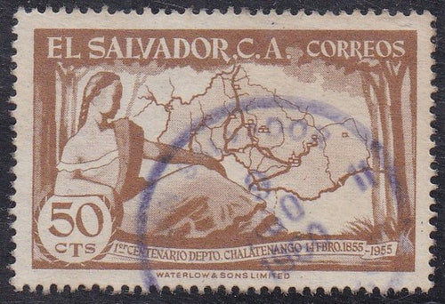 El Salvador # 684 (1956) Map - Sgl, Used