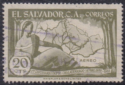 El Salvador # C175 (1954) Map - Sgl, Used