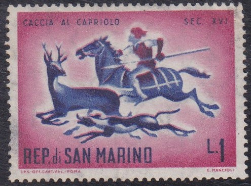 San Marino # 477 (1961) Hunting Roebuck - Sgl, Used