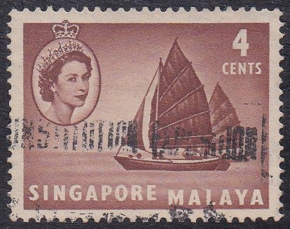 Singapore # 30 (1955) River Scenes, Boats - Sgl, Used