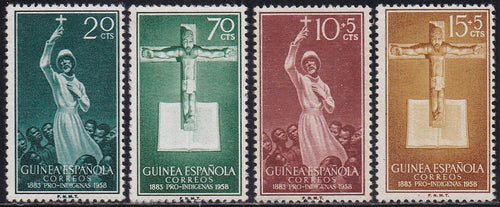 Spanish Guinea # 358-59, B48-49 (1958) Missionary - Sgls, Set/4, MVLH