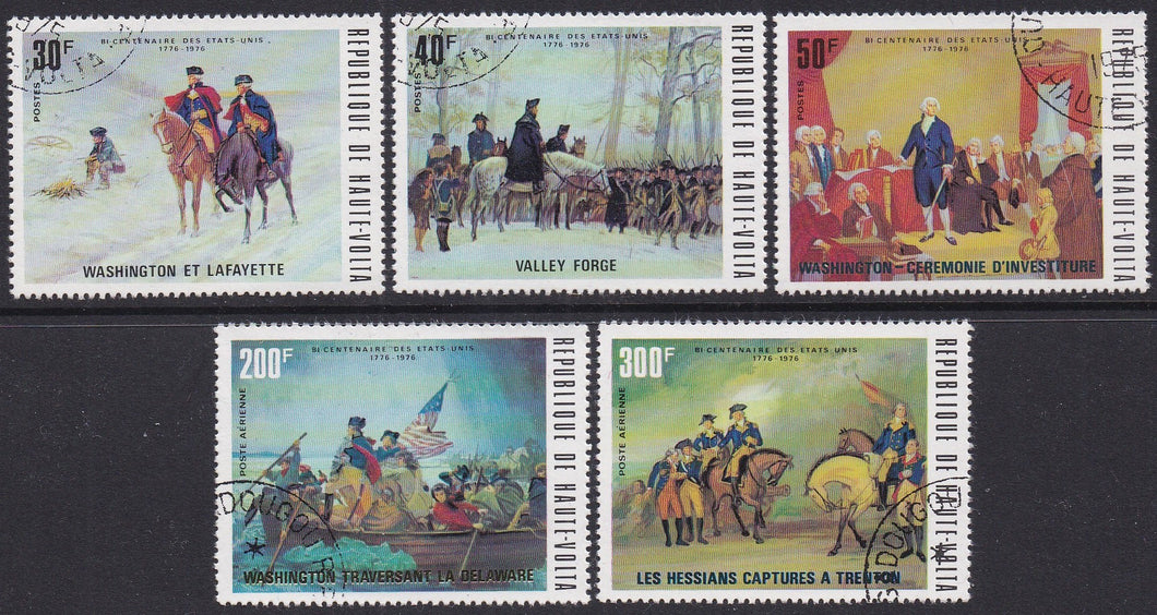 Upper Volta # 365-67, C209-10 (1975) US Bicentennial - Sgls, Set/5, MNH, CTO