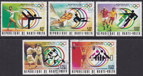 Upper Volta # 387-89, C225-26 (1976) Olympics - Sgls, Set/5, MNH, CTO