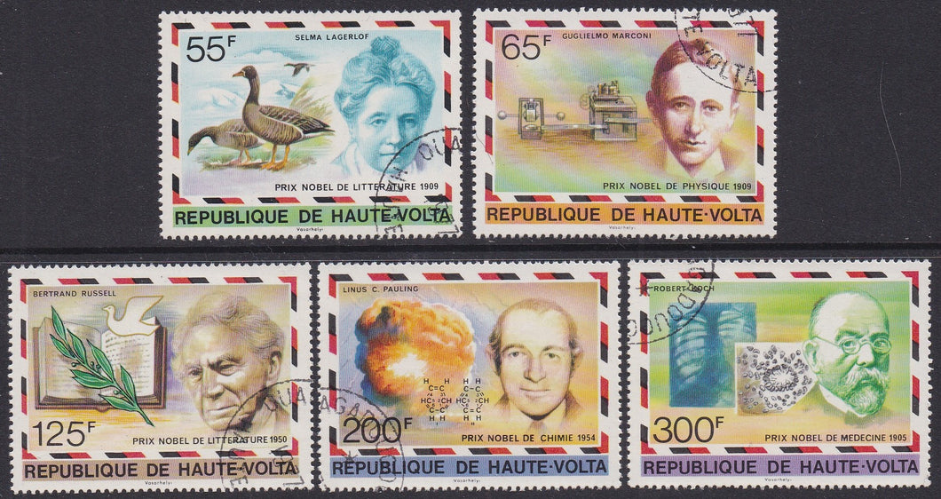 Upper Volta # 440-44 (1977) Nobel Prize Winners - Sgls, Set/5, MNH, CTO