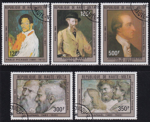 Upper Volta # 638-42 (1983) Painters - Sgls, Set/5, MNH, CTO