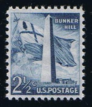 # 1034 (1959) Bunker Hill, Dry - Sgl, MNH