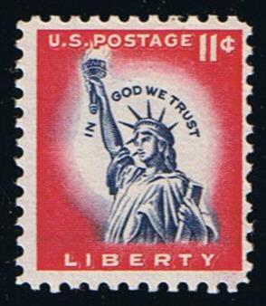 # 1044A (1961) Statue of Liberty, Red - Sgl, MNH