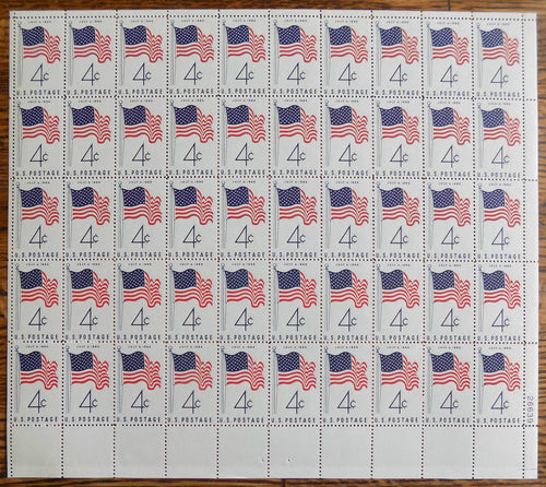 # 1153 (1960) 50-Star Flag - Pane, MNH