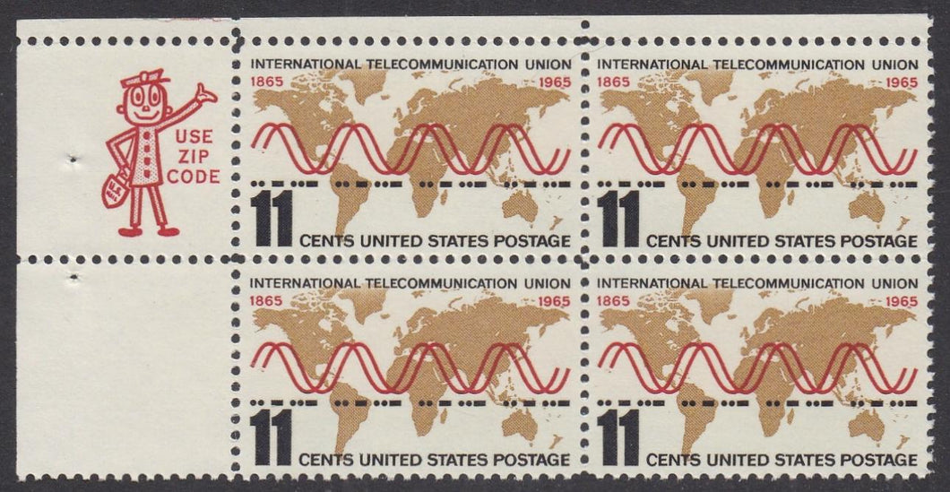 # 1274 (1965) Telecommunication - Mr Zip BK/4, UL, MNH