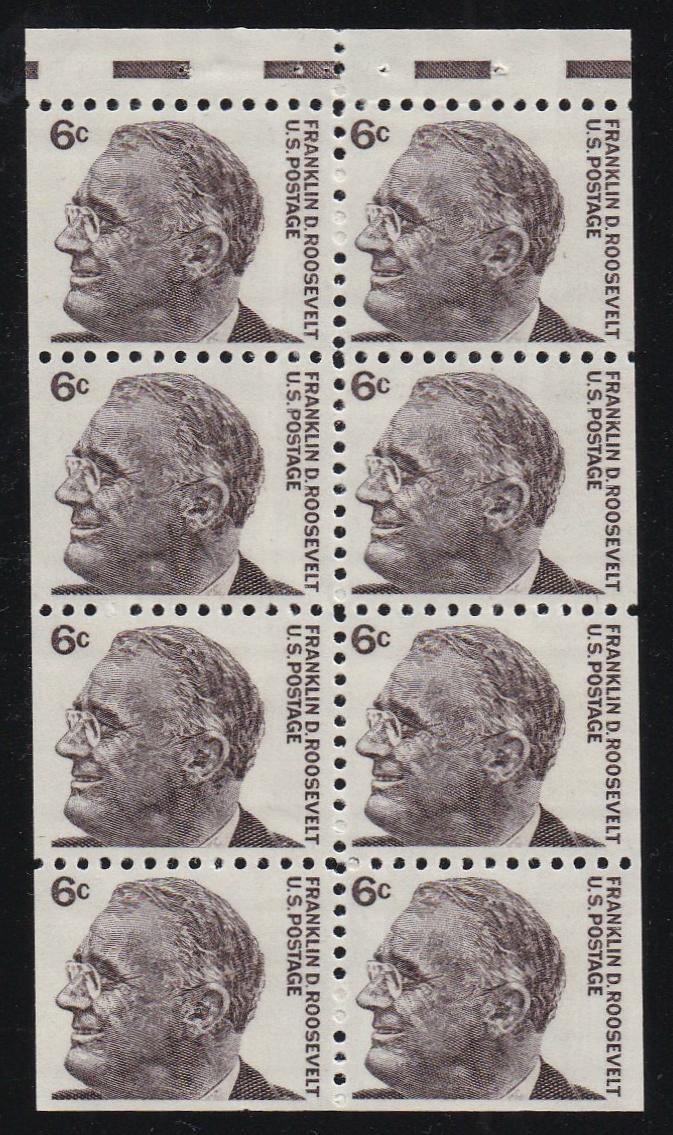 # 1284b (1967) FDR, V EE - Bklt pane, VF MNH [3]