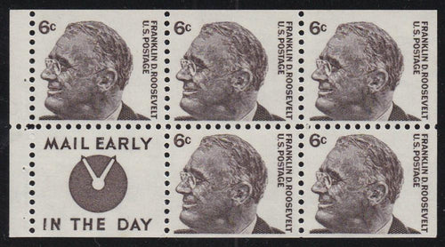 # 1284c (1968) FDR, S4  - Bklt pane, VF/XF MNH [2]