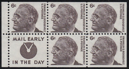 # 1284c (1968) FDR, S4  - Bklt pane, VF MNH [2]