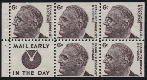 # 1284c (1968) FDR, S4  - Bklt pane, VF MNH [3]