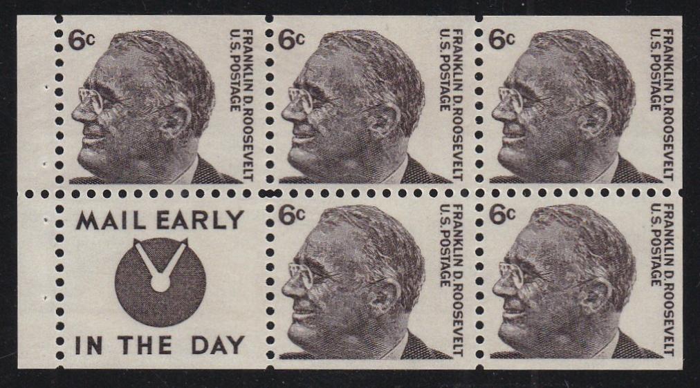 # 1284c (1968) FDR, S4  - Bklt pane, VF MNH [5]