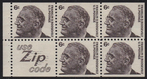 # 1284c (1968) FDR, S4  - Bklt pane, VF/XF MNH [2]