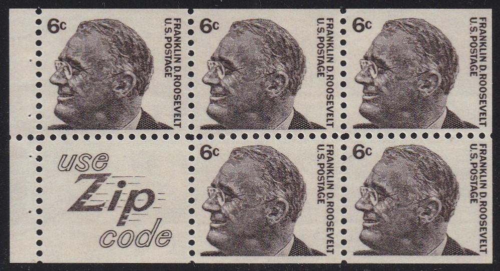 # 1284c (1968) FDR, S4  - Bklt pane, VF/XF MNH [2]