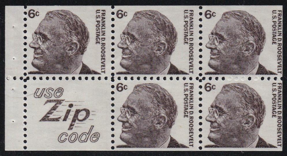 # 1284c (1968) FDR, S4  - Bklt pane, VF MNH [1]