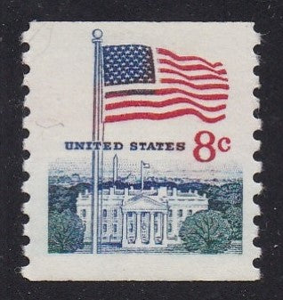 # 1338G (1971) Flag over White House, Tagged - Coil sgl, MNH