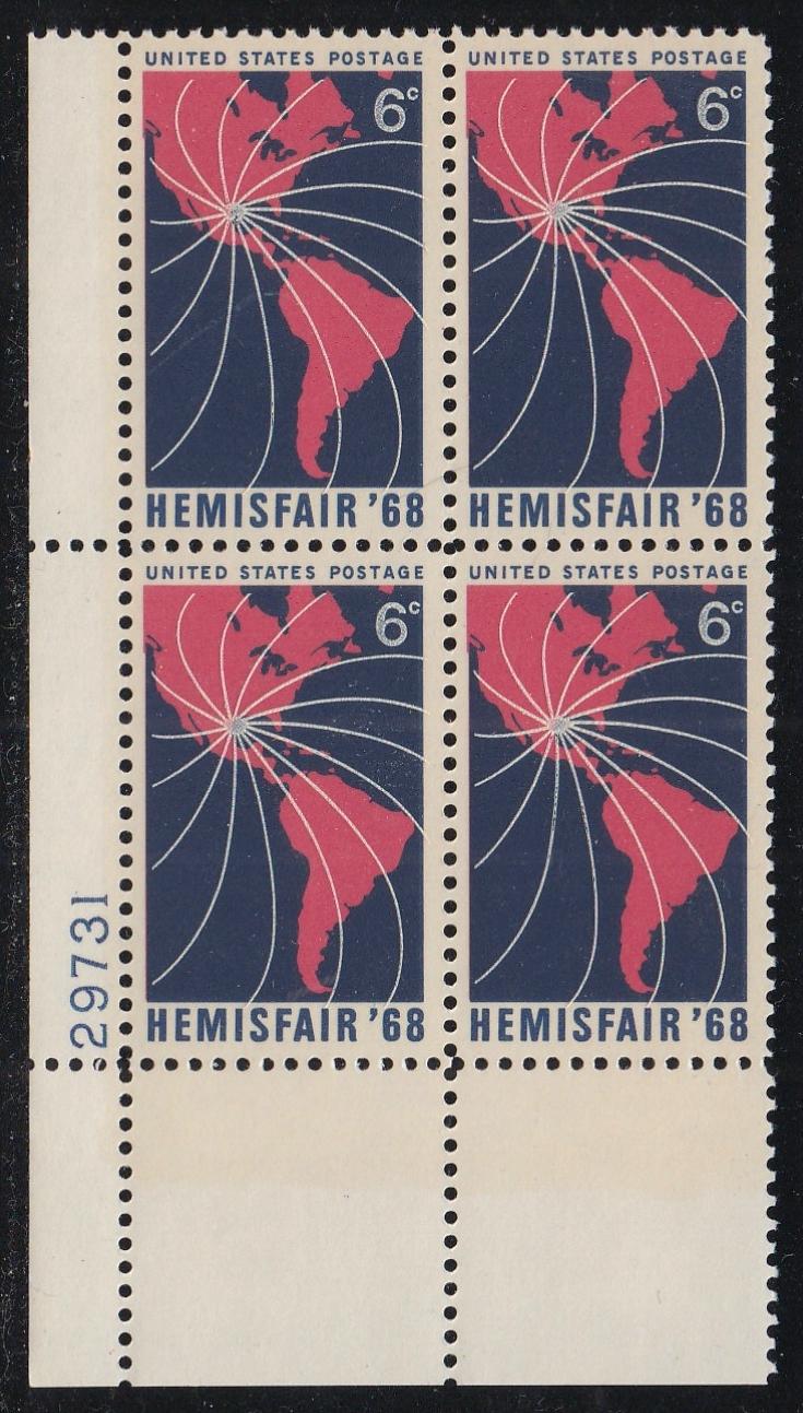 # 1340 (1968) Hemisfair - PB, LL #29731, MNH