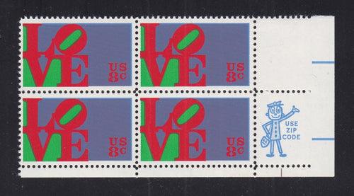 # 1475 (1973) Love - Zip BK/4, LR, MNH