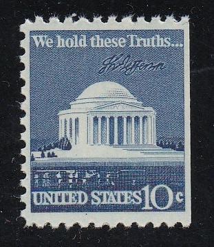 # 1510d (1974) Jefferson Memorial, broken line - Bklt sgl, MNH