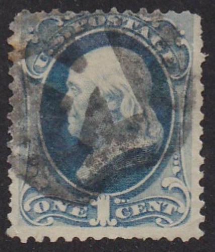 # 156 (1873) Franklin - Sgl, Used, 'K' cncl [2]