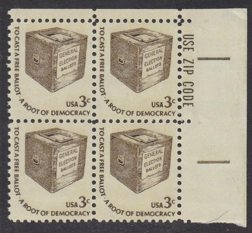 # 1584 (1977) Ballot Box, DG, GP - Zip BK/4, UR, MNH