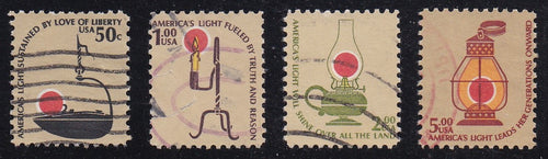 # 1608-12 (1978-79) Americana Lamps - Sgls, Set/4, Used