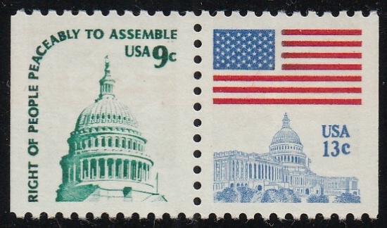 # 1623d (1977) Capitol Dome, DG, MBT, Hi-Brite - Bklt pr, MNH