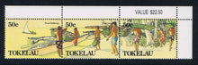 Tokelau # 163-164 (1989) Food Gathering - Strip/3, Set/2 MNH